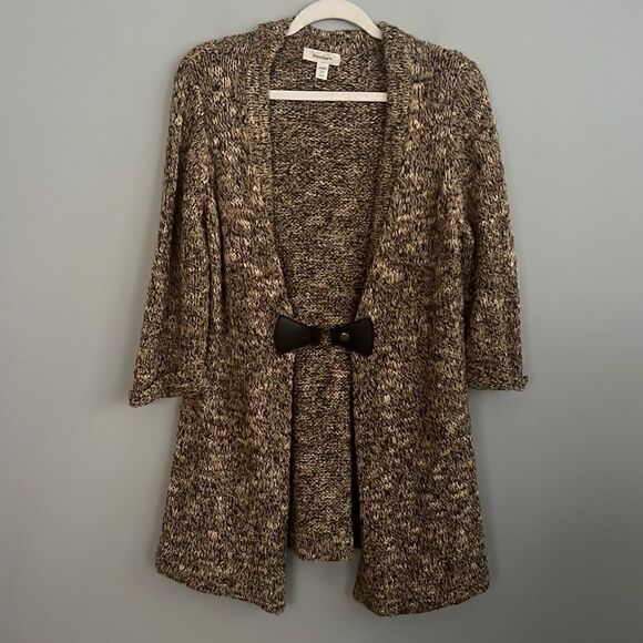 Dress Barn Women’s 1X beautiful thick knit slouchy neutral tan cardigan sweater - Picture 15 of 15